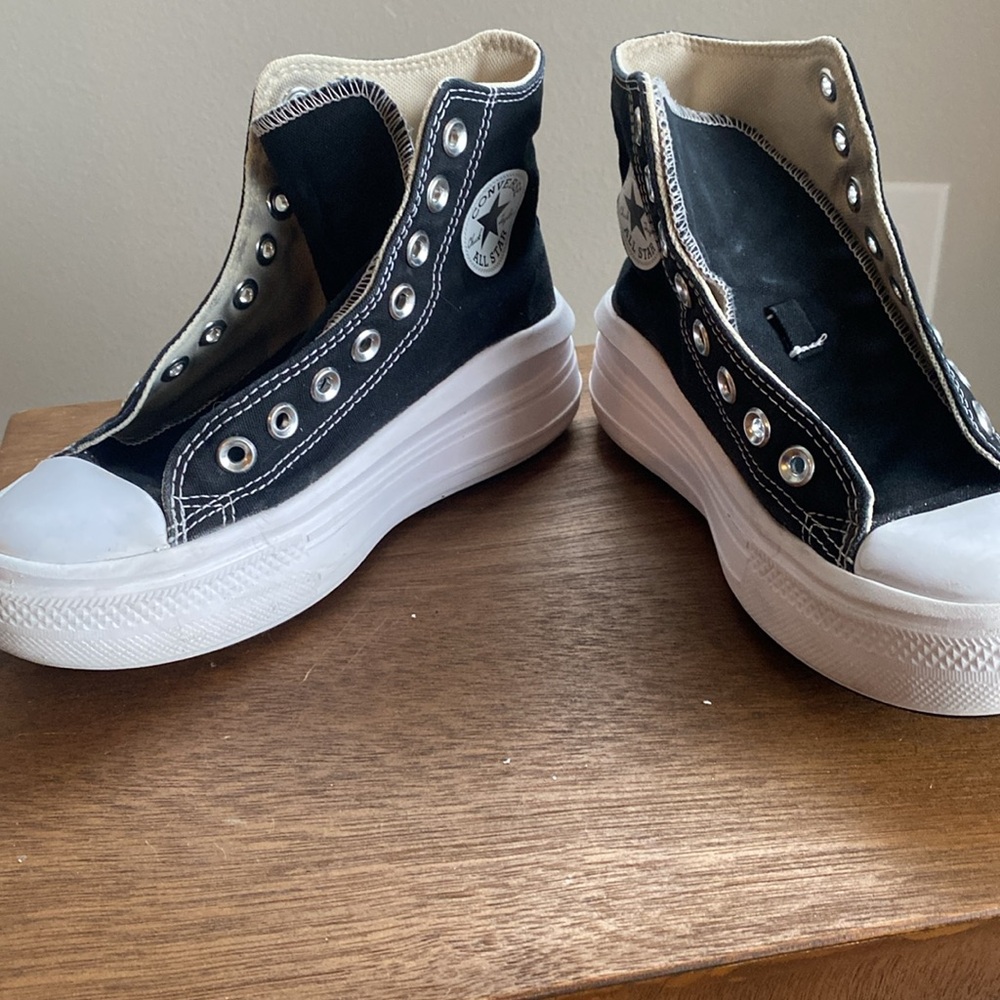 Converse All Star Chuck Taylor Move Black Platform High Tops Sneakers, Women’s 5 - Picture 12 of 16